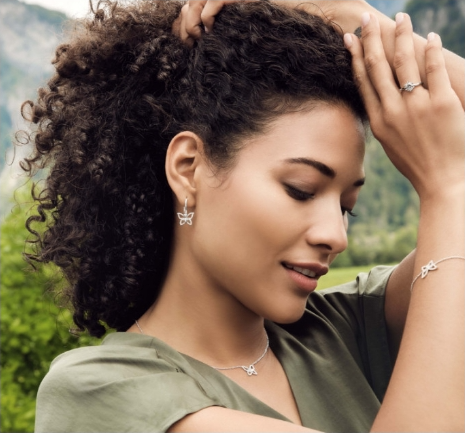 Butterfly Designed Diamond Dangle Earrings