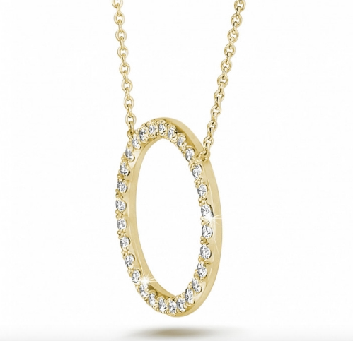 Classic Circle Diamonds Pendant