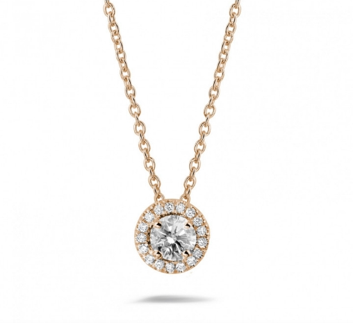 Diamond Halo Pendant Necklace