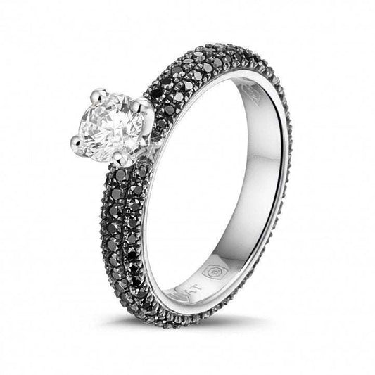 Black-White Diamond Ring