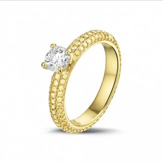 Princess Yellow Diamond Ring
