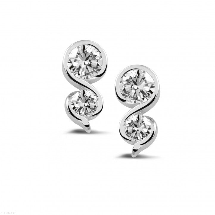 Radiant Glamour: 1.00 Carat Diamond Earrings in White Gold