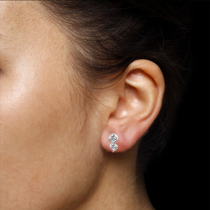 Radiant Glamour: 1.00 Carat Diamond Earrings in White Gold