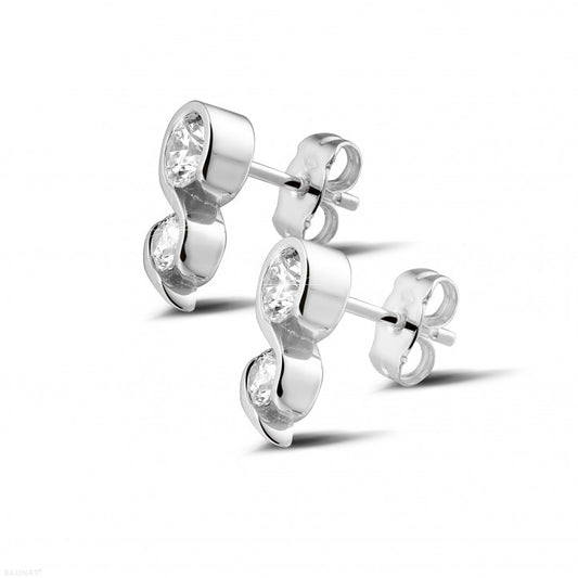Radiant Glamour: 1.00 Carat Diamond Earrings in White Gold