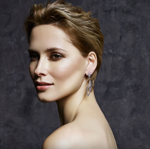DIAMOND LEAF SHAPED DANGLE EARRINGS