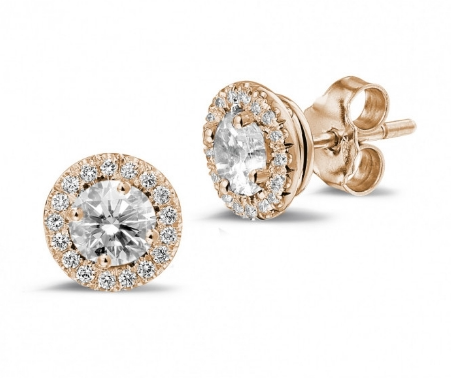 Diamond Halo Stud Earrings