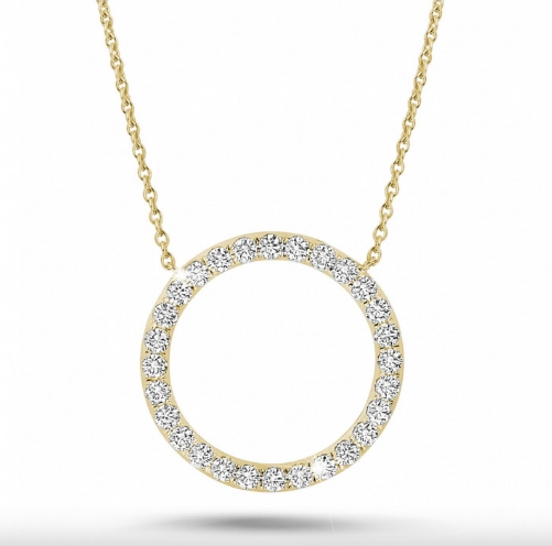 Classic Circle Diamonds Pendant