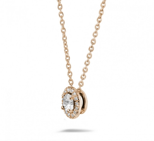 Diamond Halo Pendant Necklace
