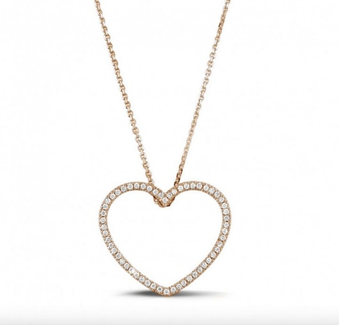 Diamond Open Heart Pendant Necklace