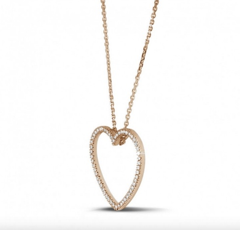 Diamond Open Heart Pendant Necklace