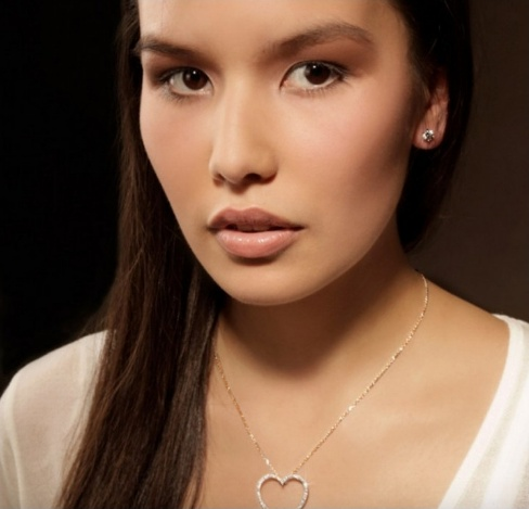 Diamond Open Heart Pendant Necklace