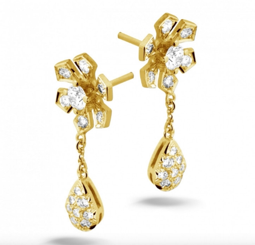 Floral Diamond Dangle Earring