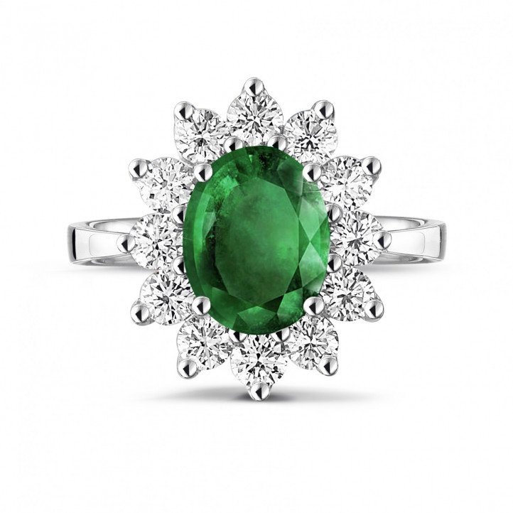 Princess Green Emerald Ring